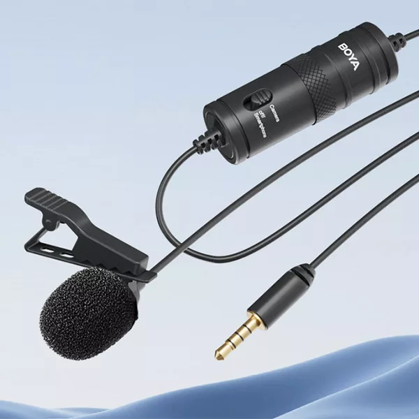 میکروفن با سیم یقه ای بویا مدل 2025 BY-M1 با درگاه اتصال جک 3.5 میلی متری