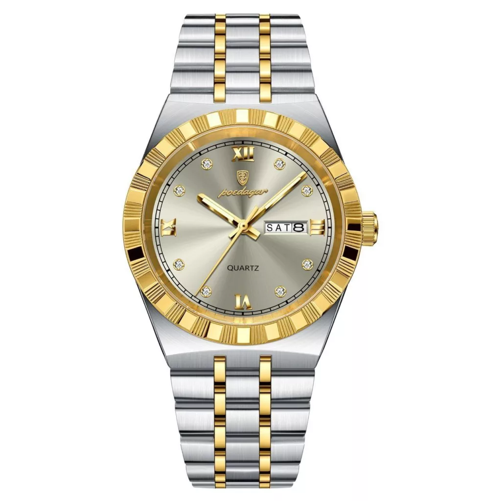 ساعت مچی عقربه‌ای کوارتز مردانه پوداگار مدل ضدآب قفل پروانه‌ای کد 001