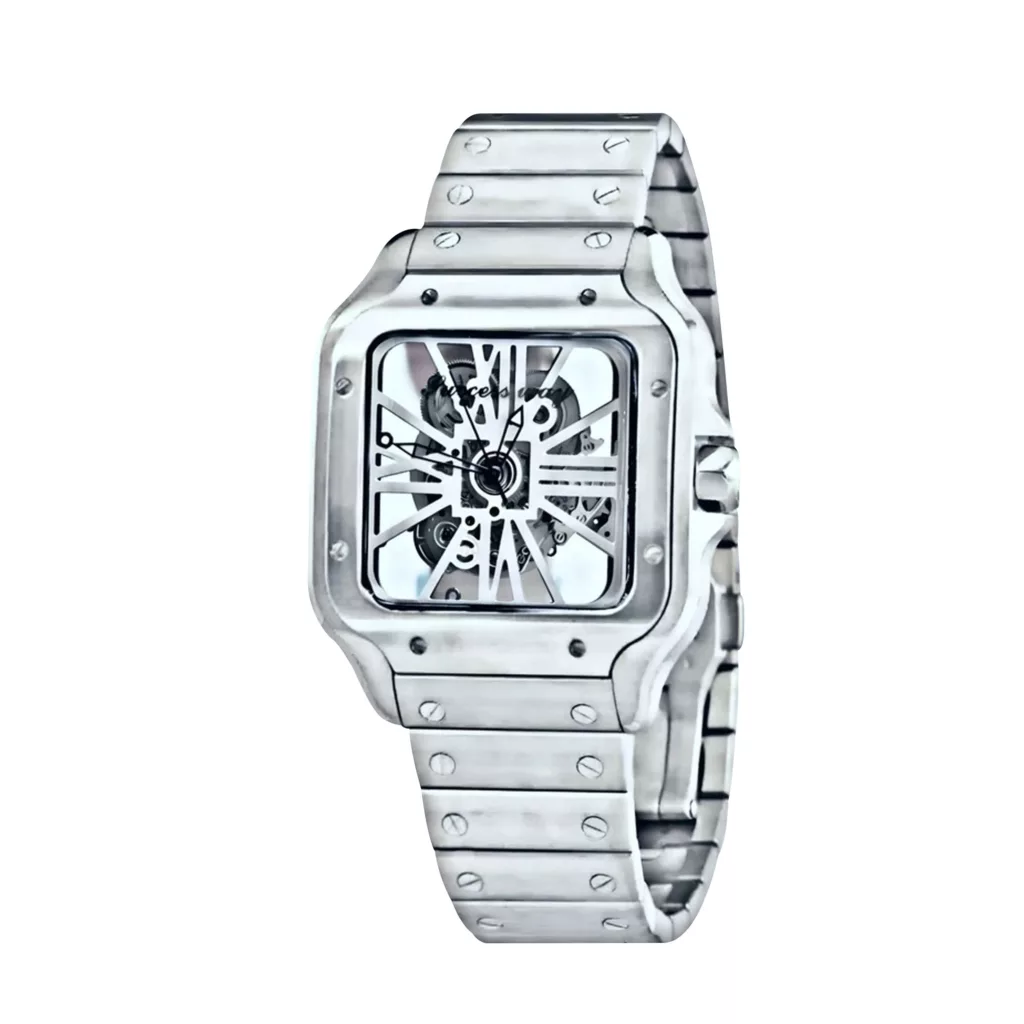 ساعت مچی عقربه‌ای کوارتز مردانه مدل پشت شیشه ای موتور نمایان کد 006