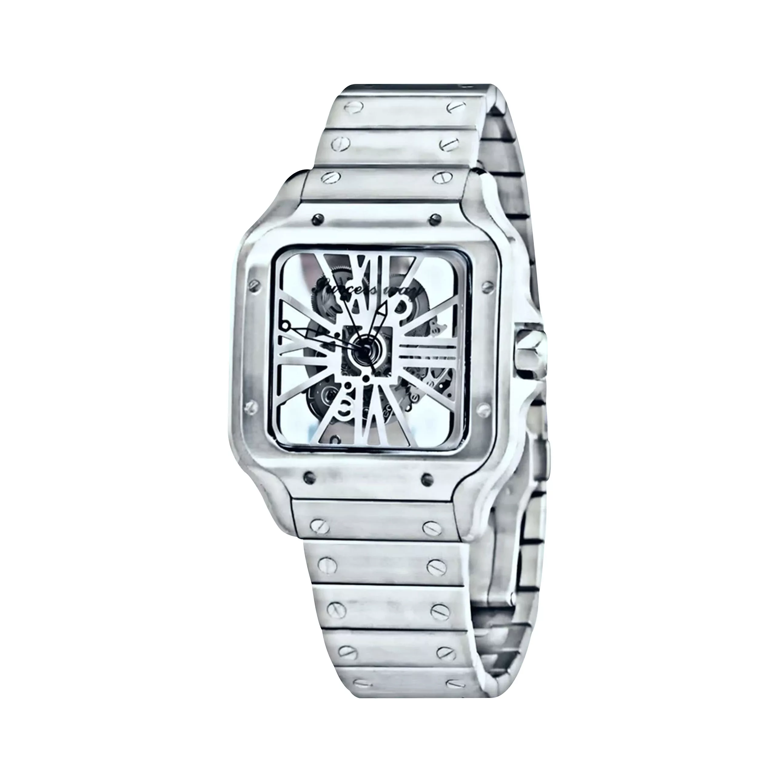 ساعت مچی عقربه‌ای کوارتز مردانه مدل پشت شیشه ای موتور نمایان کد 006