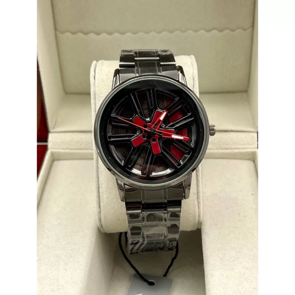 ساعت مچی عقربه‌ای مردانه کوارتز مدل بند فلزی رینگ چرخان کد 1.1