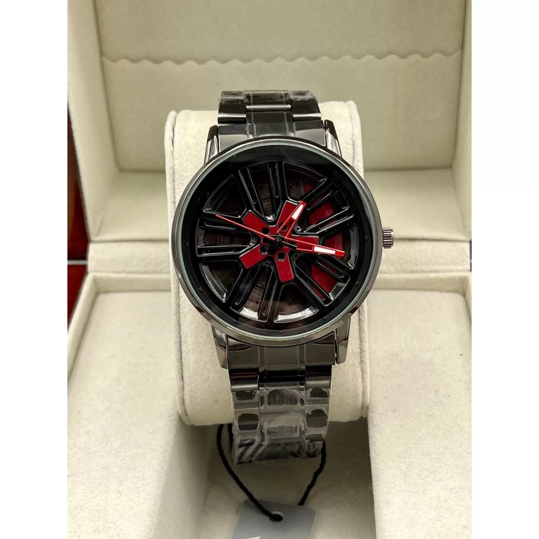 ساعت مچی عقربه‌ای مردانه کوارتز مدل بند فلزی رینگ چرخان کد 1.1