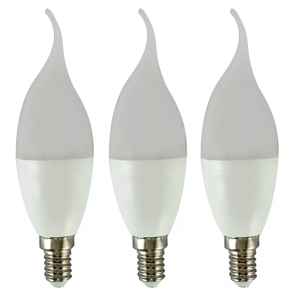 لامپ ال ای دی 7 وات تکتاب مدل اشکی پایه E14 بسته 3 عددی