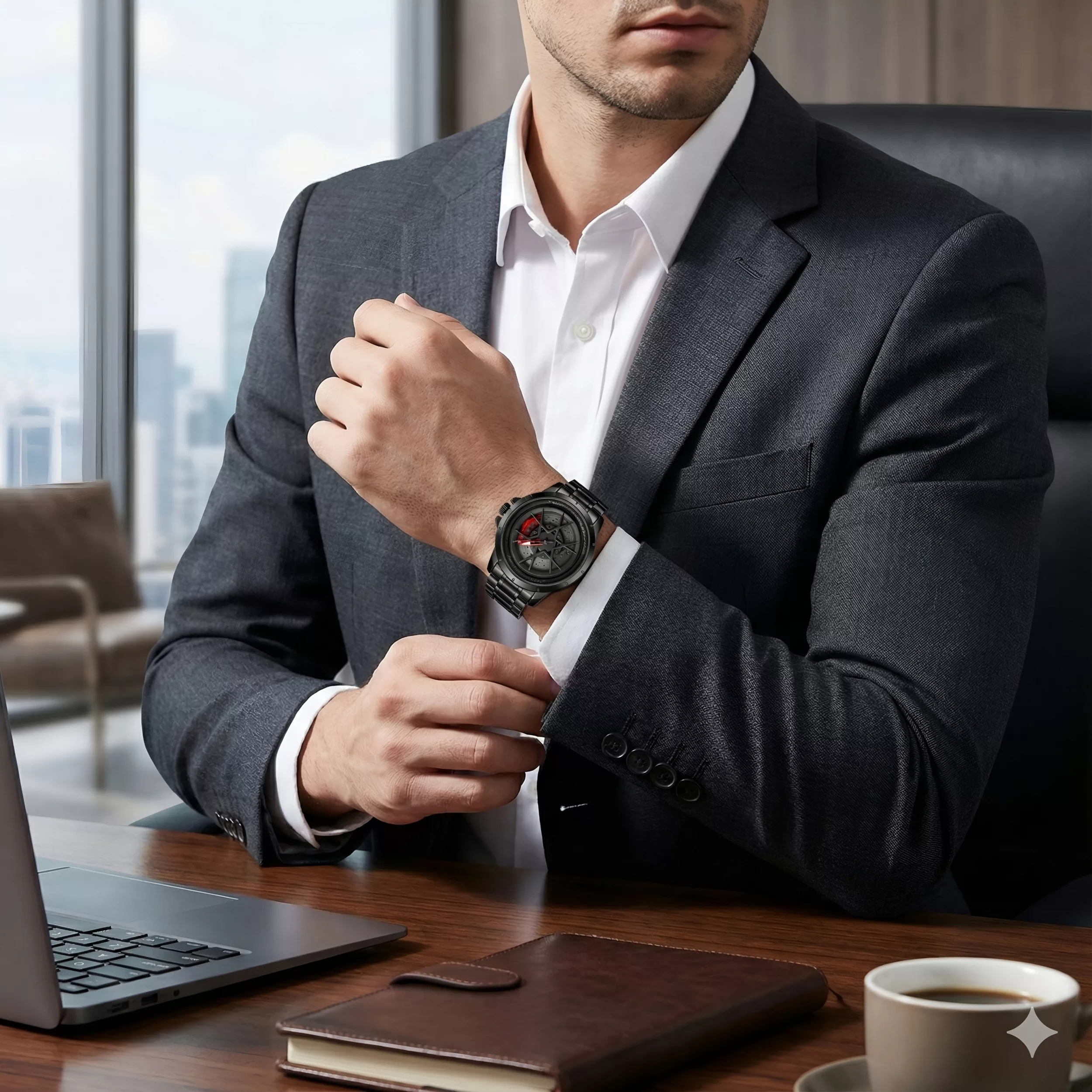 ساعت مچی عقربه‌ای کوارتز مردانه مدل اسپرت رینگ چرخان کد Vi4