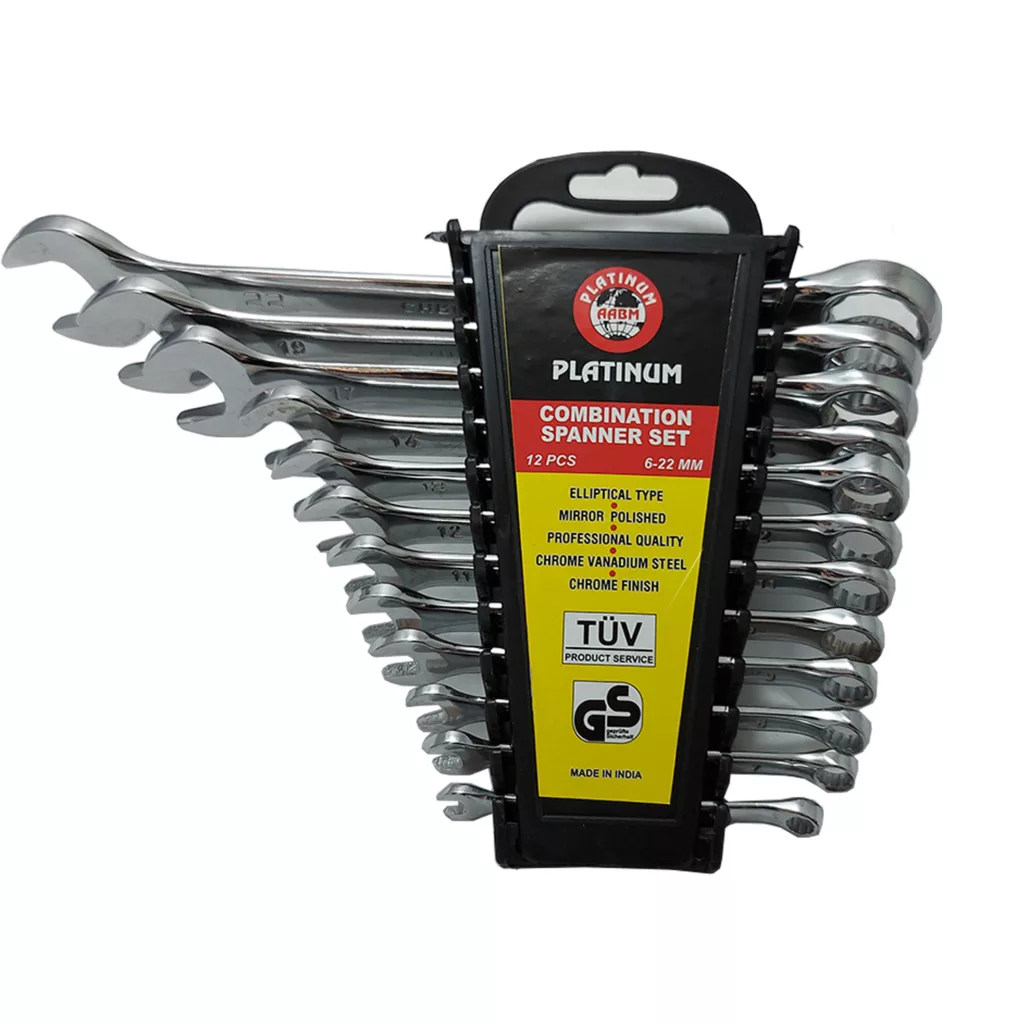 مجموعه 12عددی آچار یکسر تخت یکسر رینگی پلاتینیوم کد p6-22