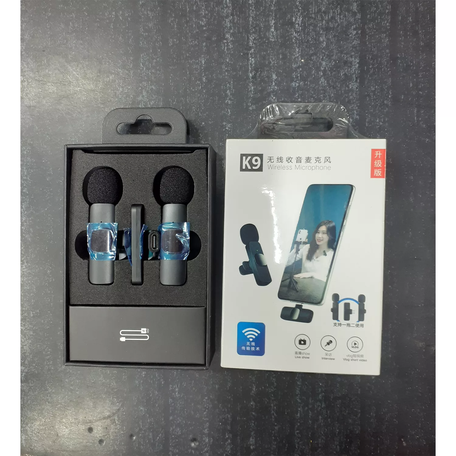 ست میکروفن یقه ای بیسیم مدل K9 Dual Lightning