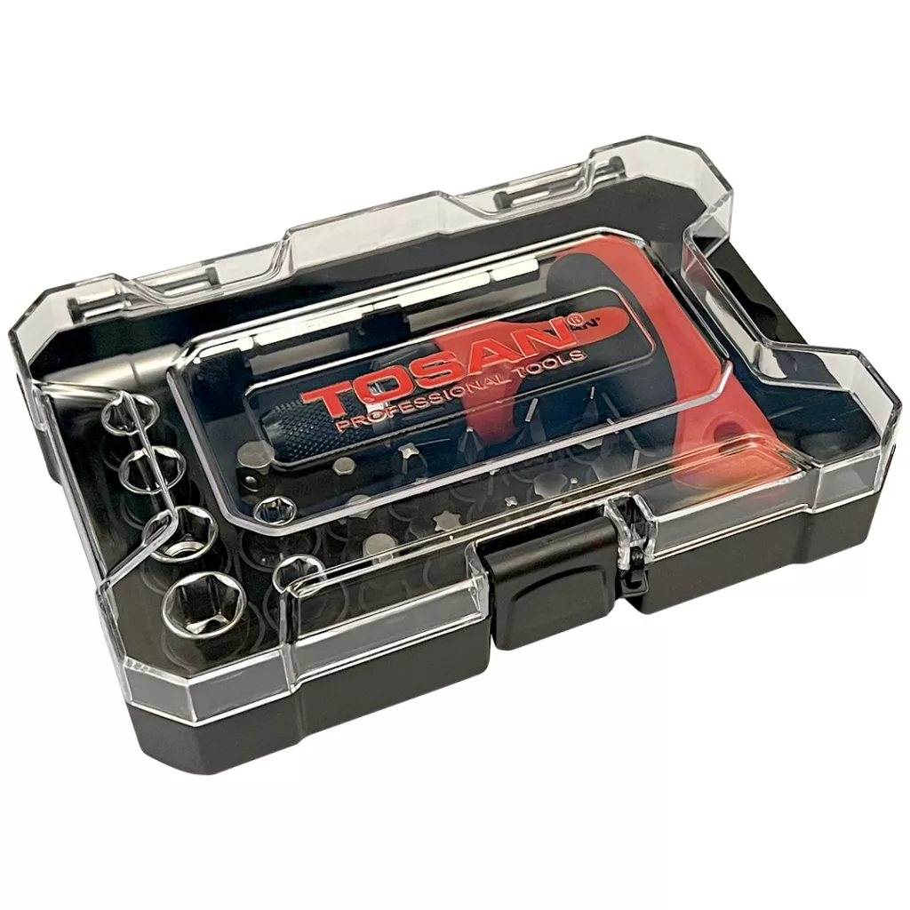 مجموعه 24 عددی سری بکس و پیچ گوشتی جغجغه ای توسن مدل T814 - S24