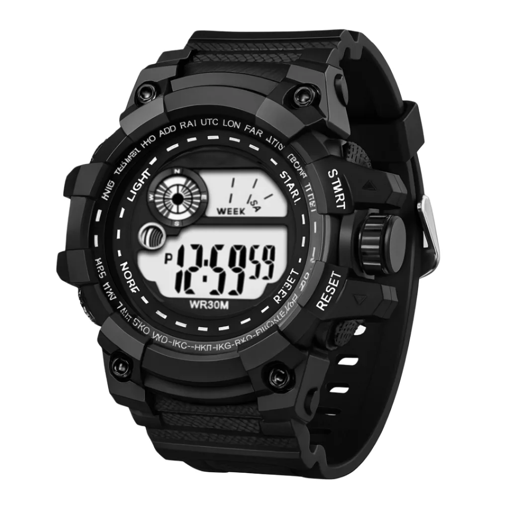 ساعت مچی دیجیتال مردانه مدل اسپرت تک زمانه کرنوگراف بند پیو کد A2