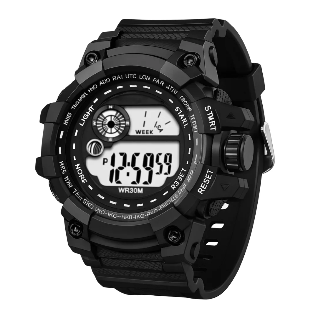 ساعت مچی دیجیتال مردانه مدل اسپرت تک زمانه کرنوگراف بند پیو کد A2