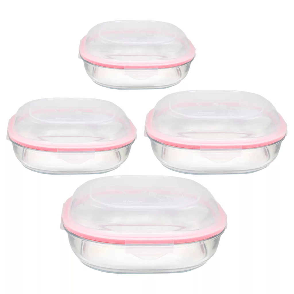 ظرف نگهدارنده لیمون مدل GLASS CONTAINER مجموعه 4 عددی