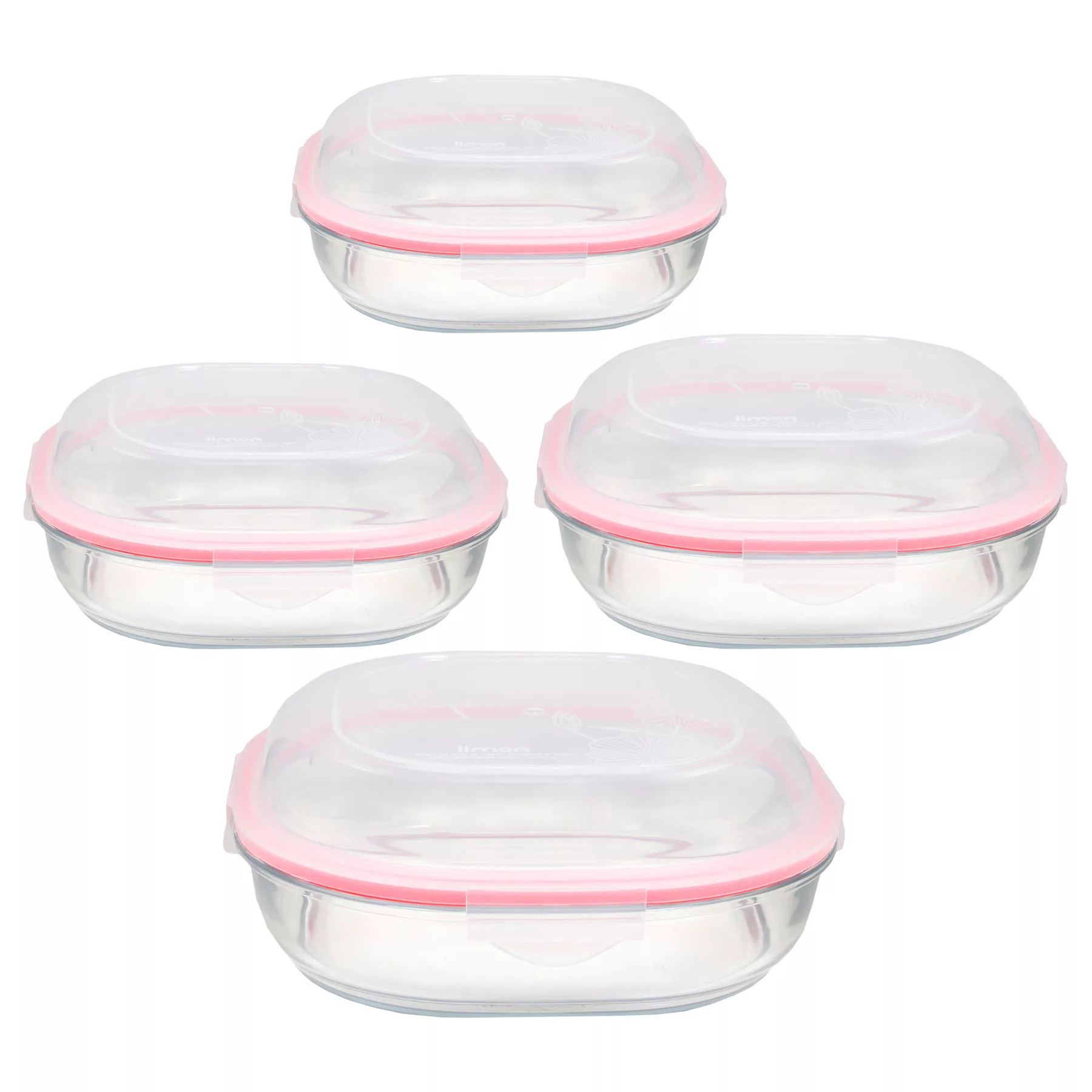 ظرف نگهدارنده لیمون مدل GLASS CONTAINER مجموعه 4 عددی