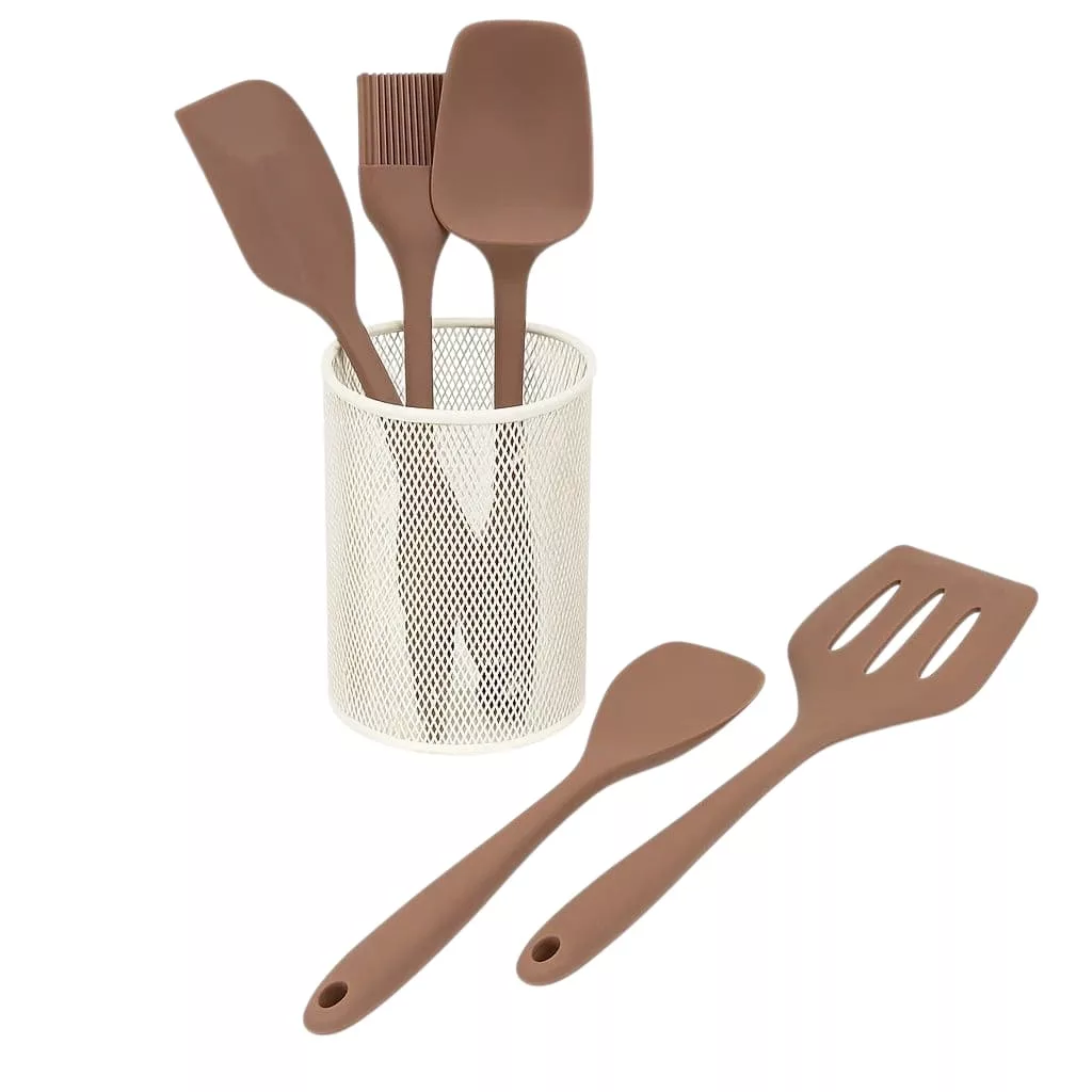 سرویس کفگیر و ملاقه 6 پارچه دبلیو اِس مدل سیلیکونی کد ۸۵