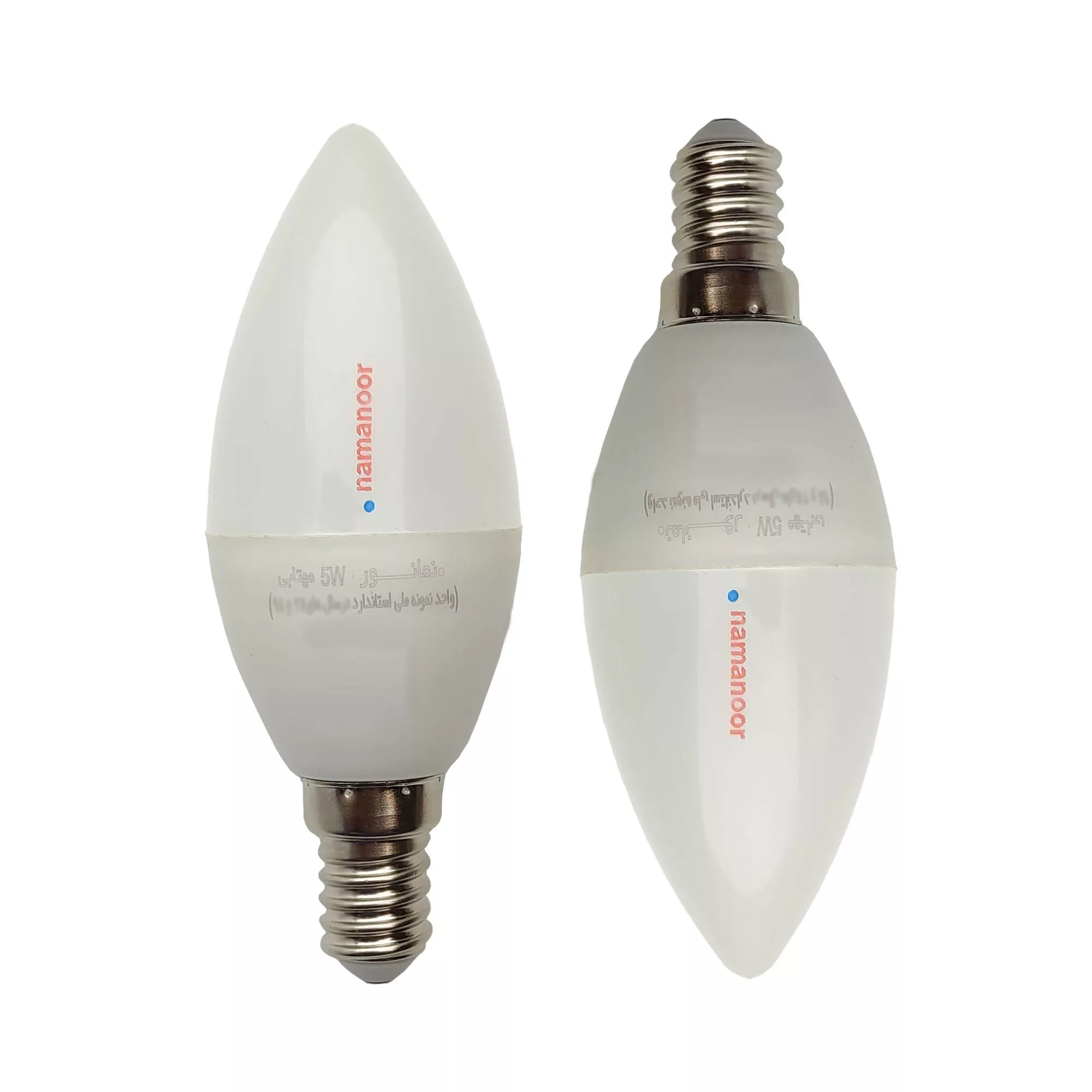 لامپ ال ای دی 5 وات نمانور مدل شمعی پایه E14 بسته دو عددی