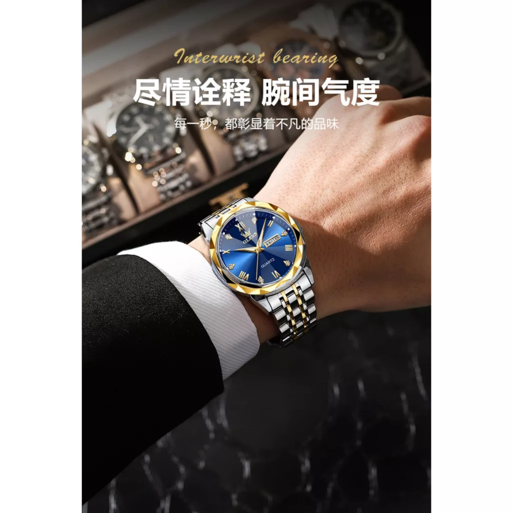 ساعت مچی عقربه‌ای کوارتز مردانه اُ لِوز مدل تک موتوره دی دیت بند استیل قفل مخفی کد ۲