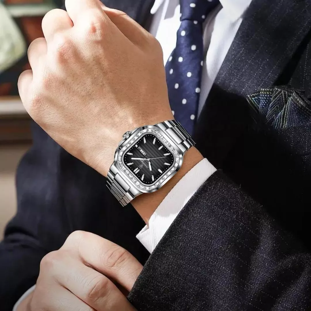 ساعت مچی عقربه‌ای کوارتز مردانه پوداگار مدل اسپرت تک موتوره دی دیت قاب دور نگین کد PN2