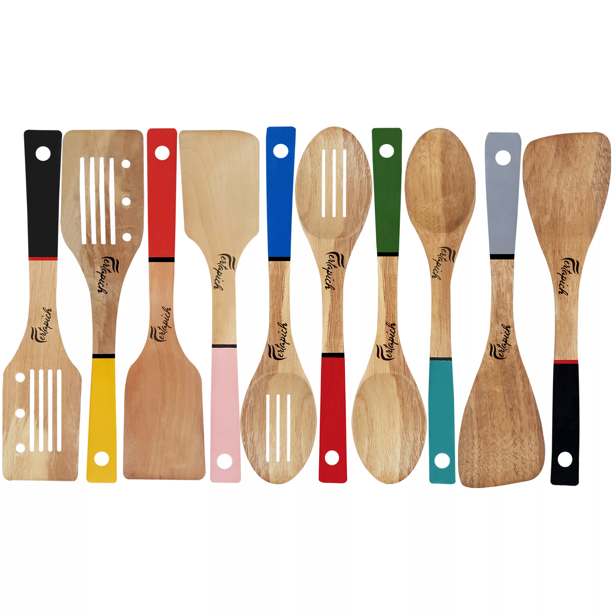 سرویس کفگیر و ملاقه 10 پارچه فرتاپیچ مدل چوبی