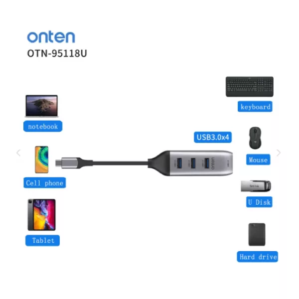 هاب 4 پورت USB-C اونتن مدل 95118U