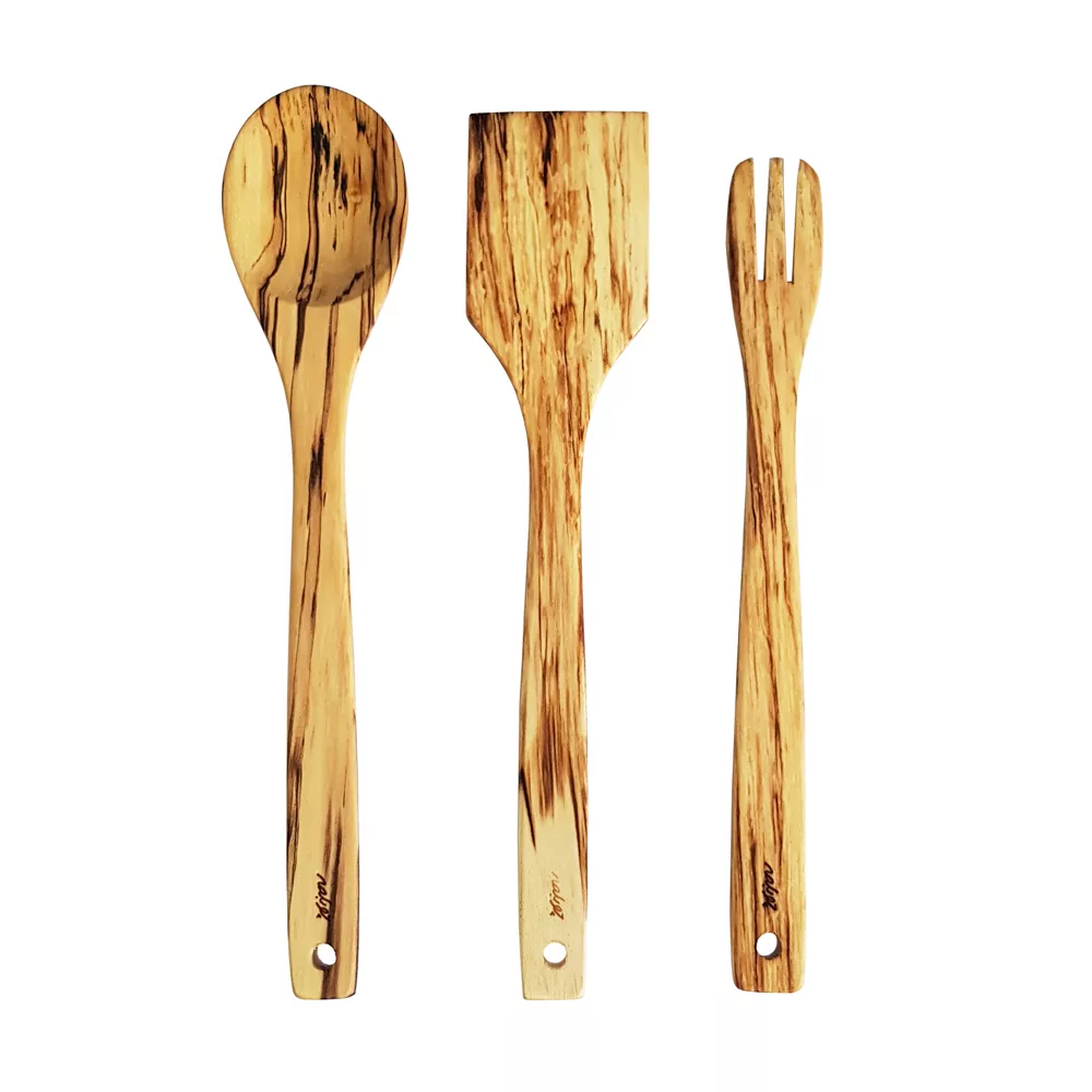 سرویس کفگیر و ملاقه 3 پارچه چوبلمه مدل افرا