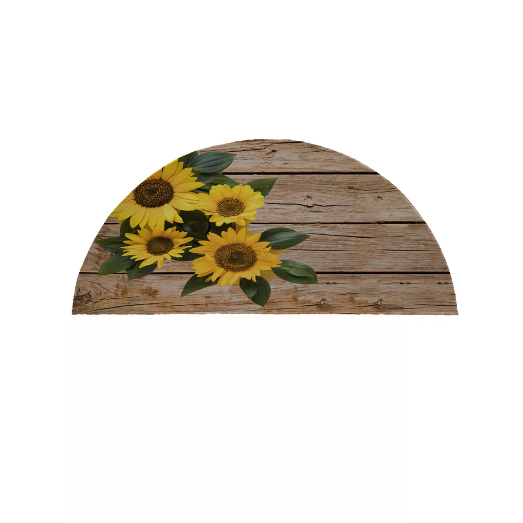 پادری مدل نیم دایره طرح گل آفتابگردان کد 8326 سایز 90×45 سانتی متر