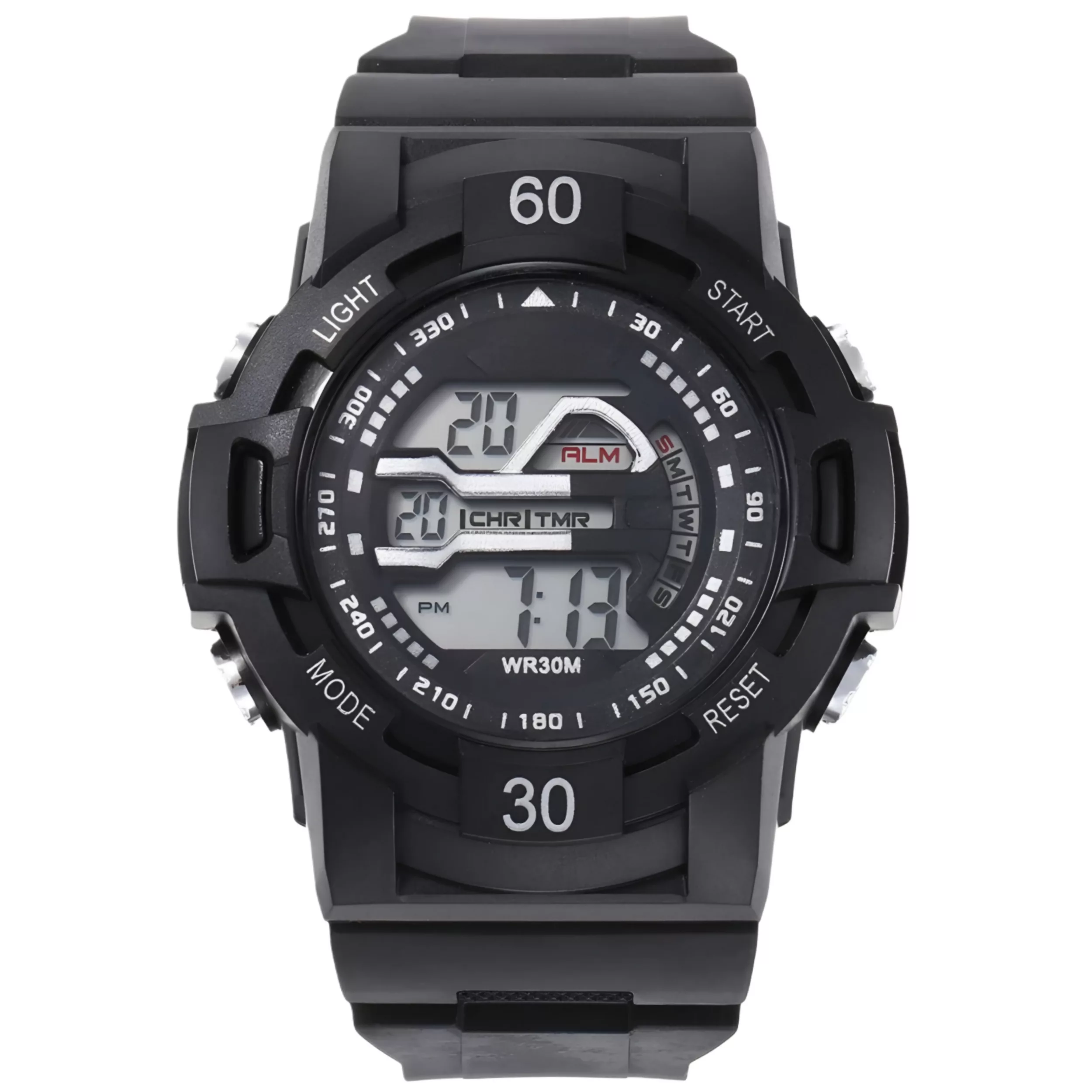 ساعت مچی دیجیتال مدل اسپرت تک زمانه کرنوگراف بند پیو کد ۵