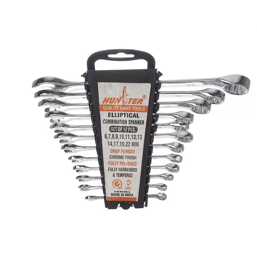 آچار یکسر تخت و یکسر رینگی هانتر مدل 22-6-2 مجموعه 12 عددی