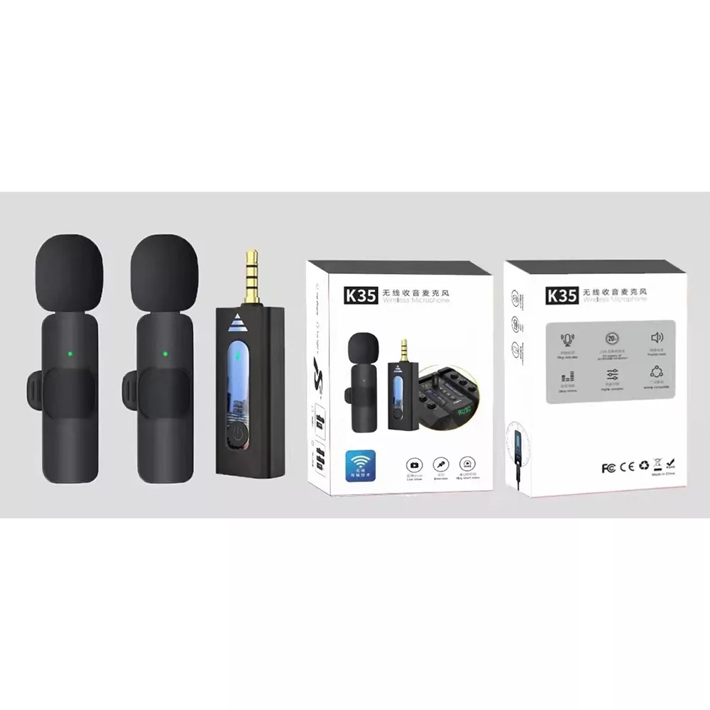 ست میکروفن یقه ای بیسیم مدل K35 DUAL 3.5mm