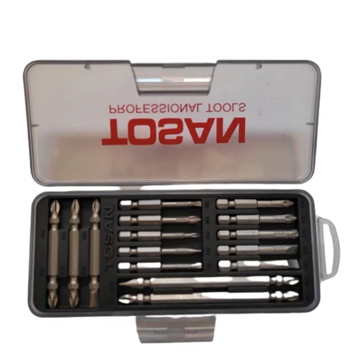 سری پیچ گوشتی یک سر چهارسو یک سر دو سو توسن مدل H1/4 بسته 15 عددی