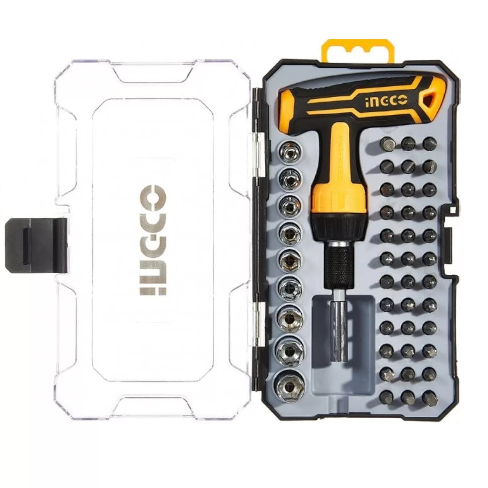 ست سری پیچ گوشتی جغجغه اینکو مدل HKSDB0478 بسته 47 عددی