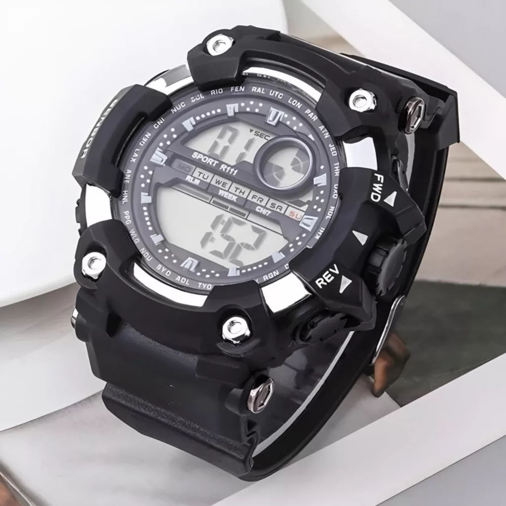 ساعت مچی دیجیتال مدل تک زمانه کرنومتر دار کد ۱