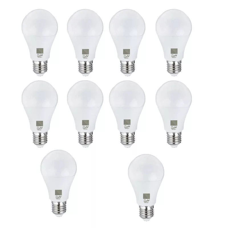 لامپ 10 وات پایدار مدل A60 مجموعه 10 عددی پایه E27
