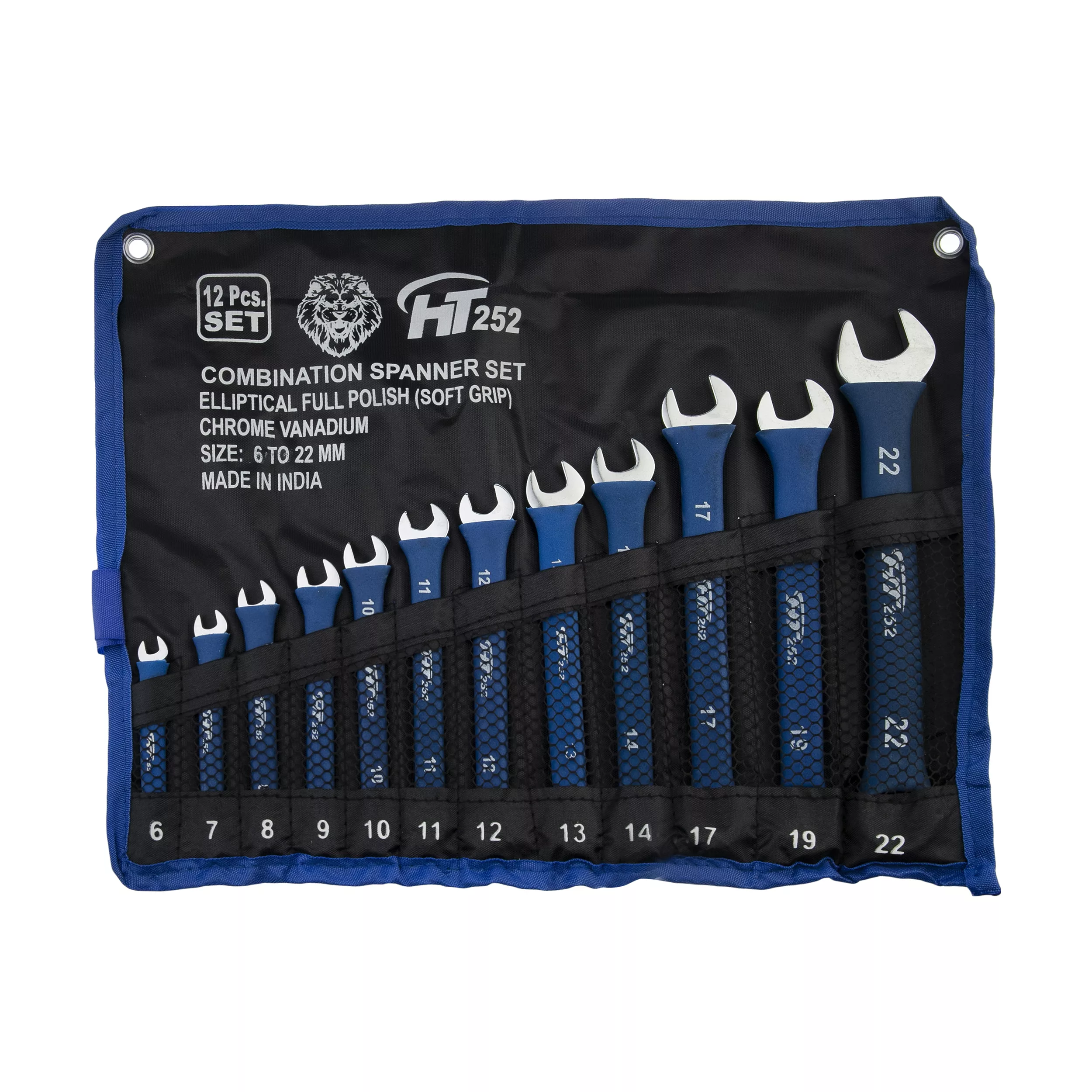 آچار یک سر رینگ یک سر تخت مدل HT252  مجموعه 12 عددی