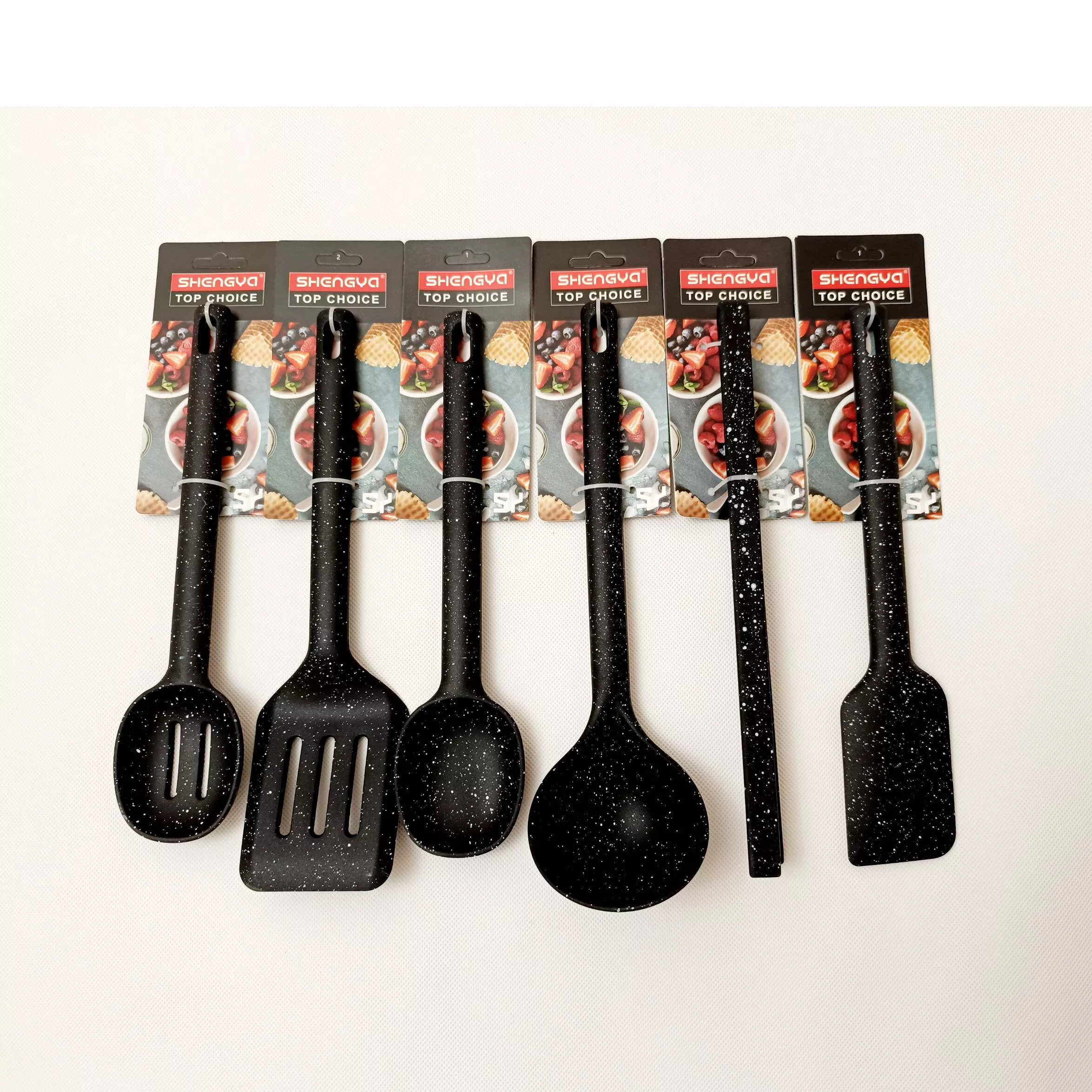 سرویس کفگیر و ملاقه 6 پارچه شنگیا مدل سیلیکونی