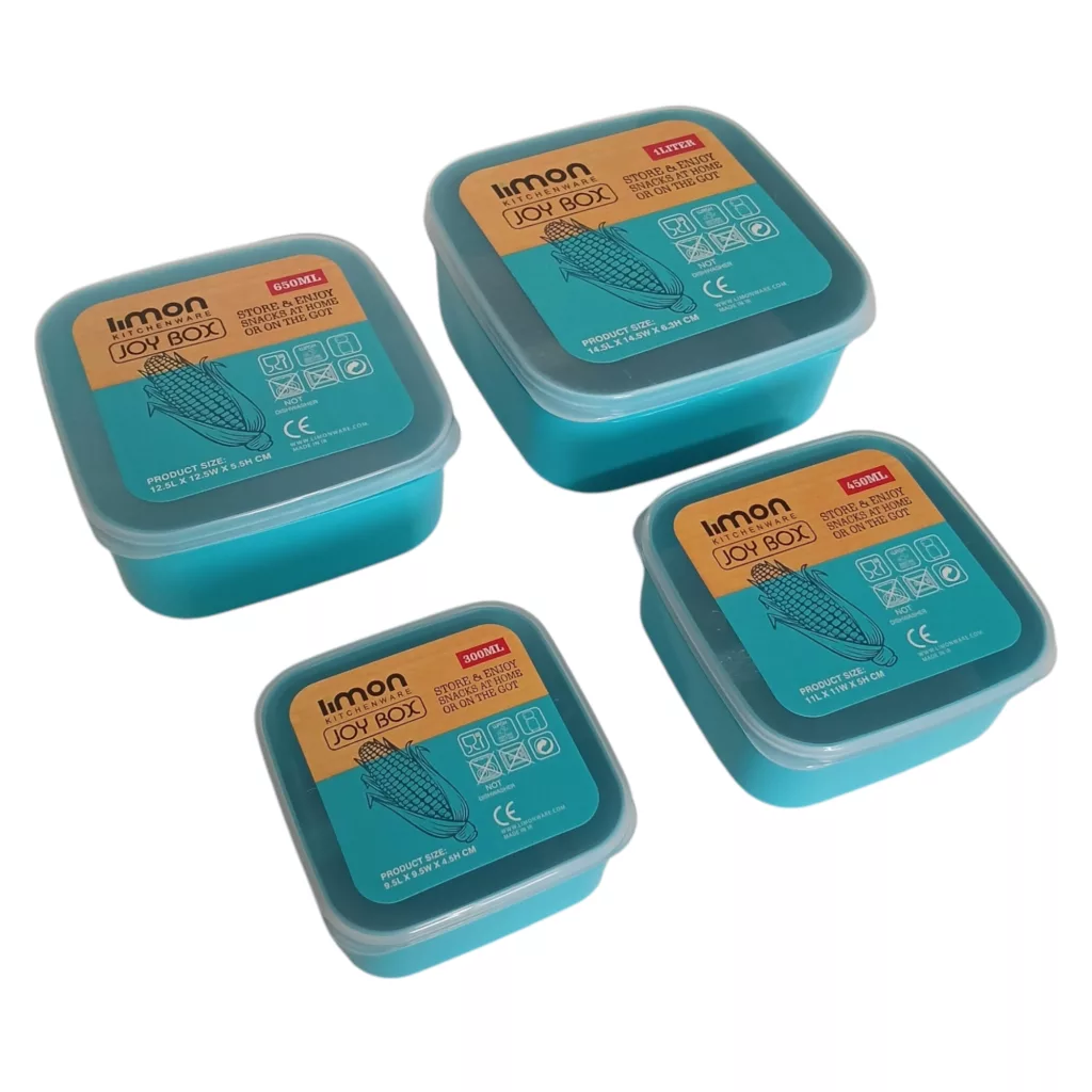 ظرف غذای لیمون مدل مجموعه 4 عددی