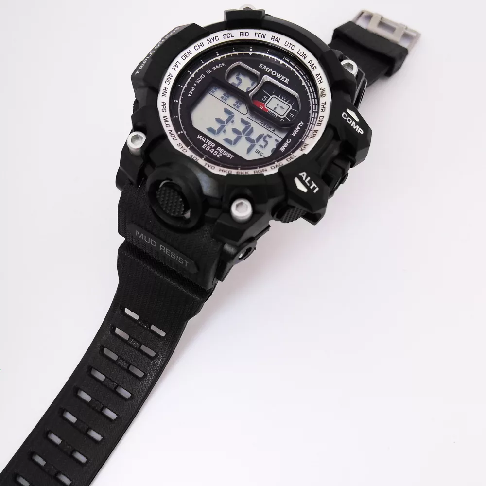 ساعت مچی دیجیتال مردانه امپاور مدل اسپرت ضدآب استخری چراغدار کد 239