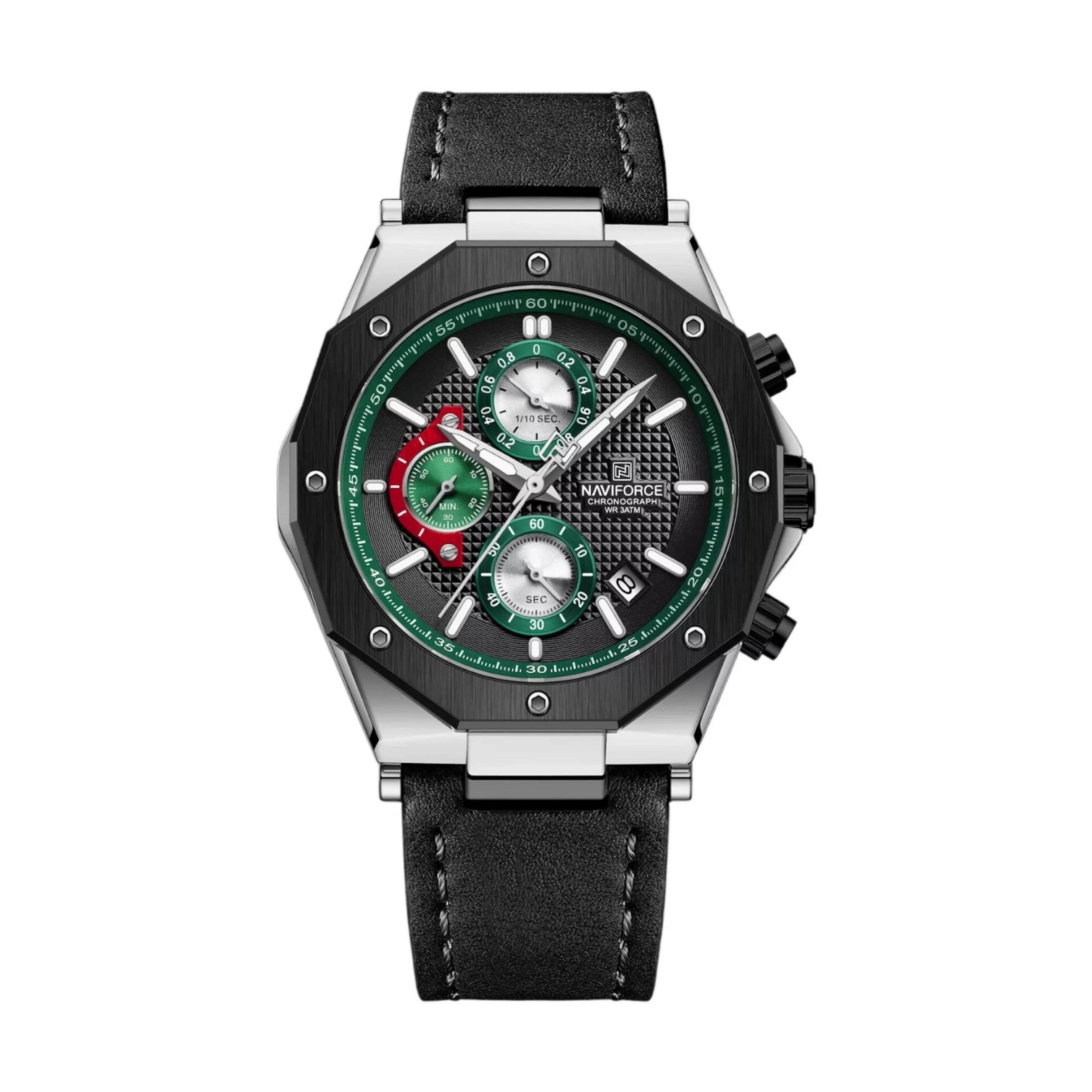 ساعت مچی عقربه‌ای کوارتز مردانه نیوی فورس مدل کرنوگراف تقویم دار کد NF8028-BG