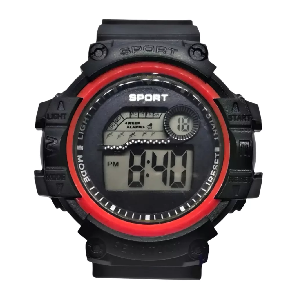 ساعت مچی دیجیتال مدل تک زمانه بند پیو کرنومتر دار کد a5