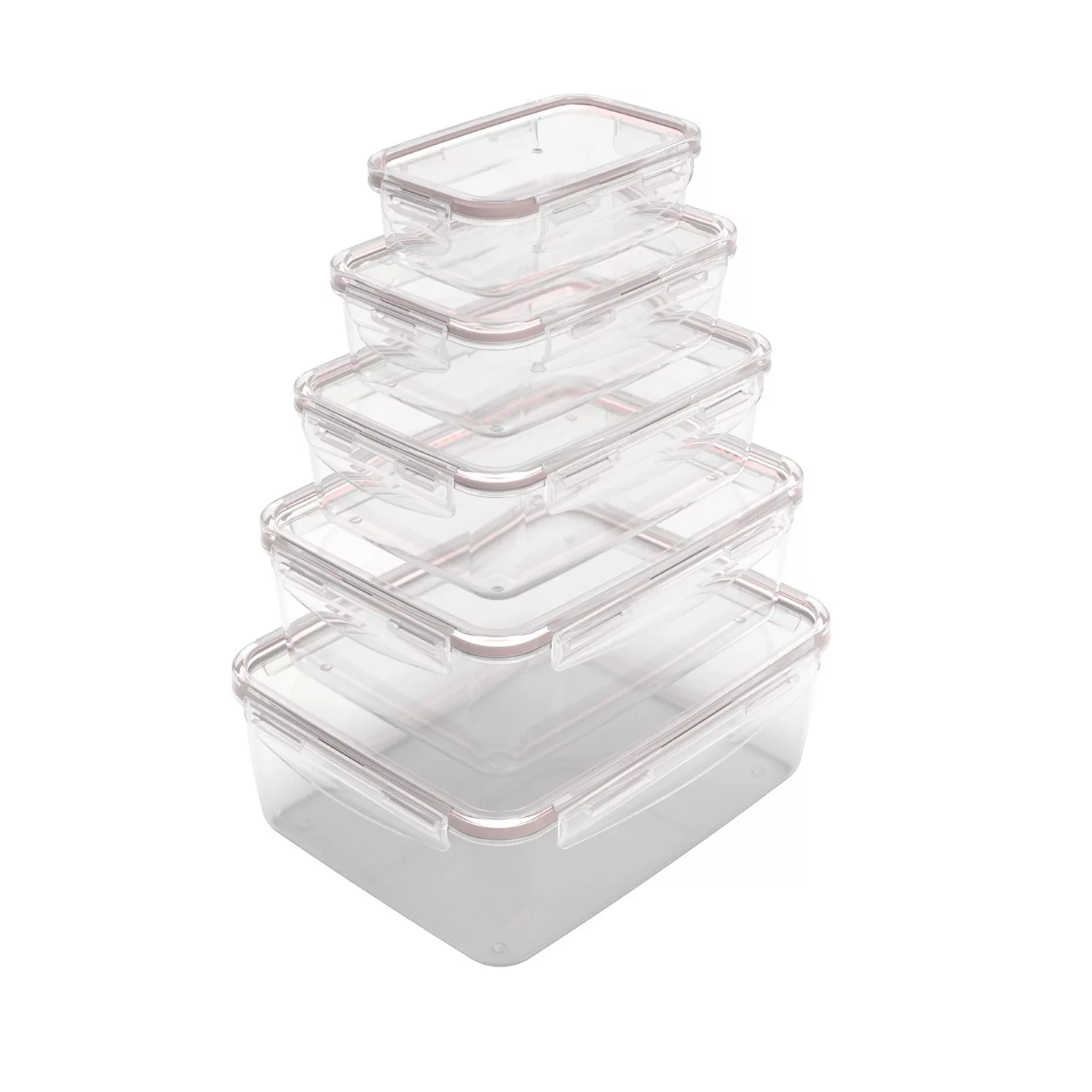 ظرف نگهدارنده ویرو پلاستیک مدل فریزری easy lock مجموعه 5 عددی