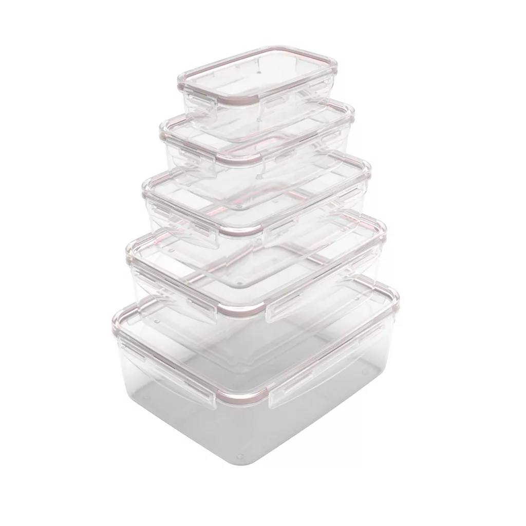 ظرف نگهدارنده ویرو پلاستیک مدل فریزری easy lock مجموعه 5 عددی