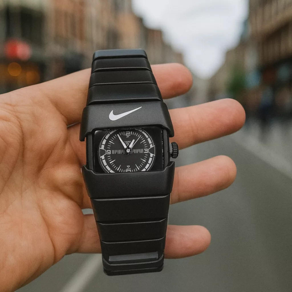 ساعت مچی عقربه‌ای کوارتز مردانه مدل اسپرت بند کربنی سبک قفل مخفی کد ۳