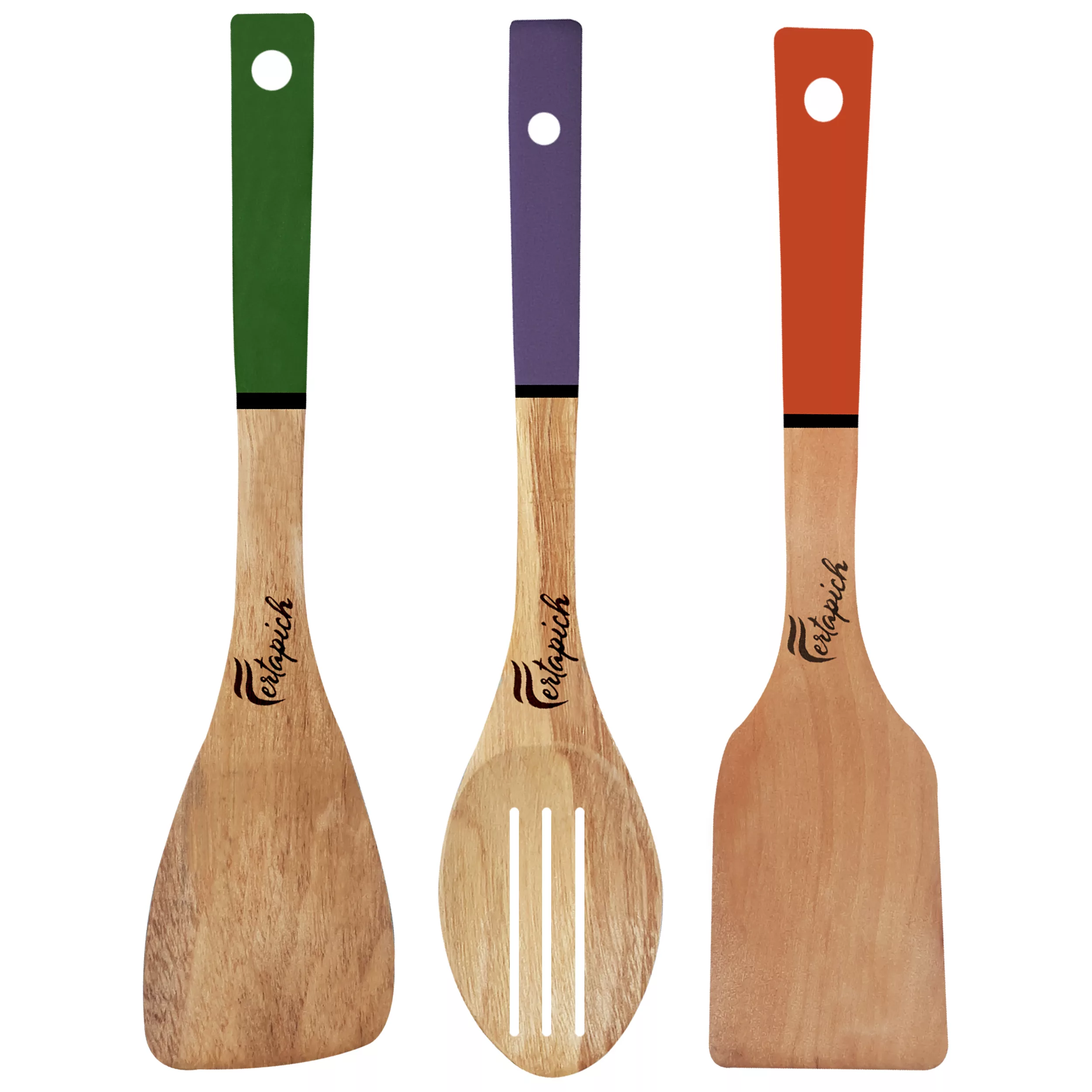 سرویس کفگیر و ملاقه 3 پارچه فرتاپیچ مدل چوبی کد 034