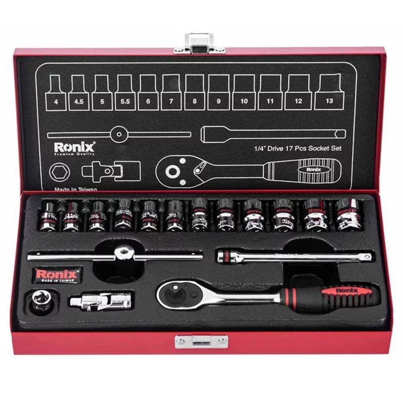 مجموعه 17 عددی آچار و سری بکس رونیکس مدل R2617H