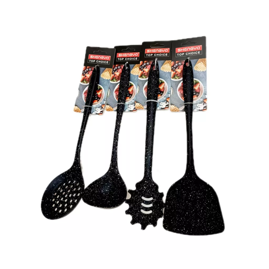 سرویس کفگیر و ملاقه 4 پارچه شنگیا مدل سیلیکونی