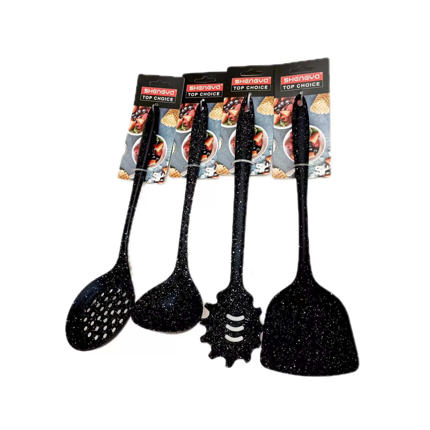 سرویس کفگیر و ملاقه 4 پارچه شنگیا مدل سیلیکونی