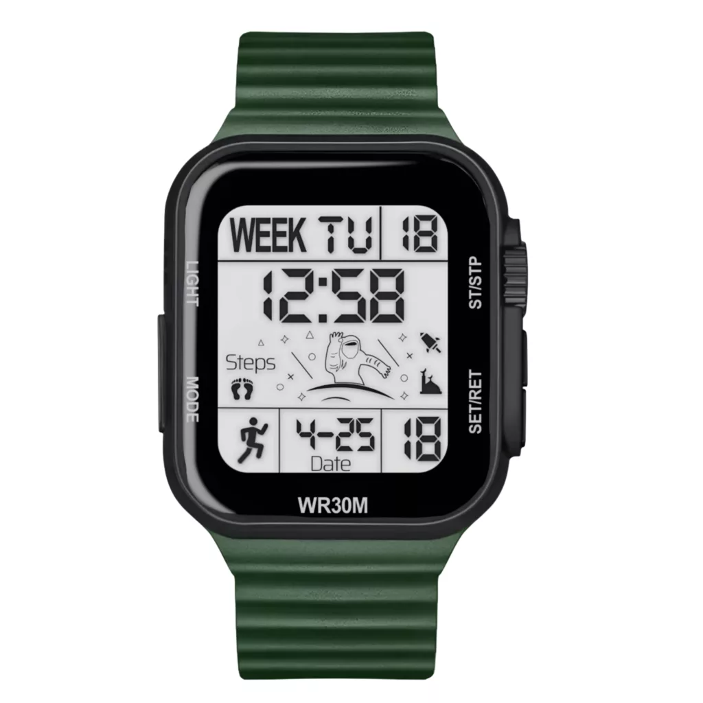 ساعت مچی دیجیتال مدل  اسپرت تک زمانه کرنوگراف بند پیو ضد آب استخری کد B3