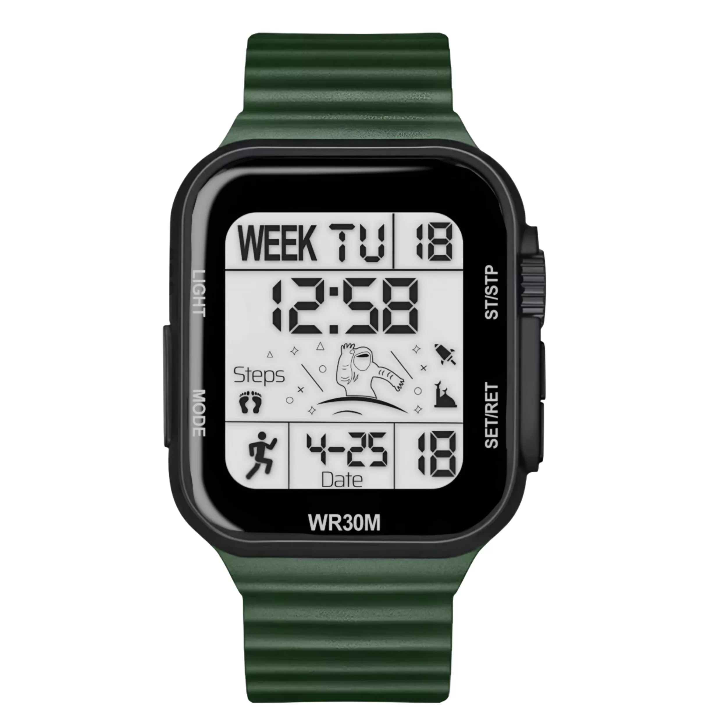 ساعت مچی دیجیتال مدل  اسپرت تک زمانه کرنوگراف بند پیو ضد آب استخری کد B3