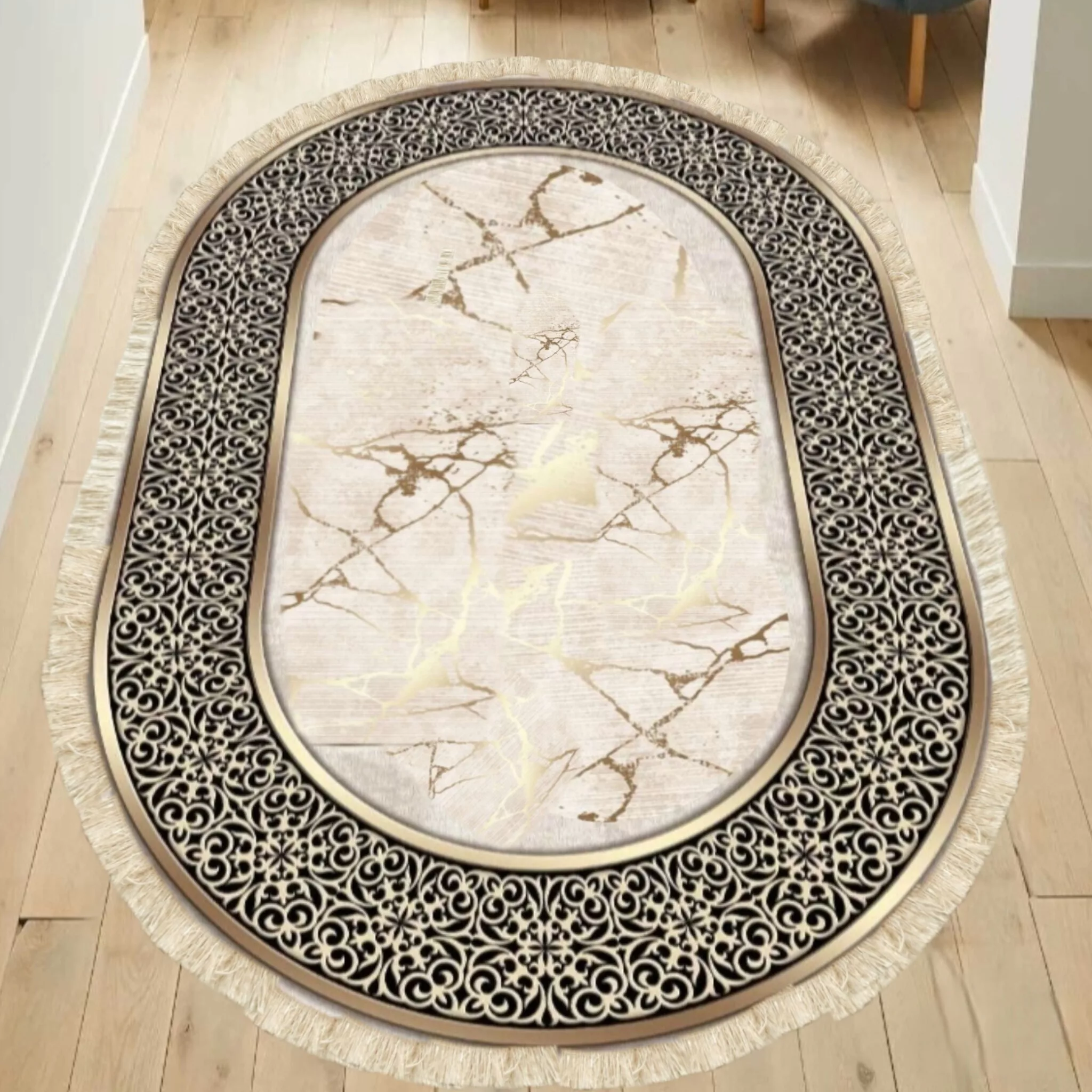 پادری مدل بیضی ترمز دار کد E44 سایز 50×80  سانتی متر مناسب برای فضای داخلی