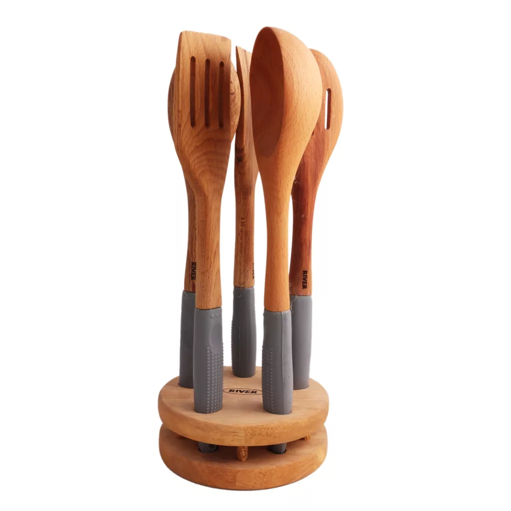 سرویس کفگیر و ملاقه 6 پارچه ریور مدل پایه دار