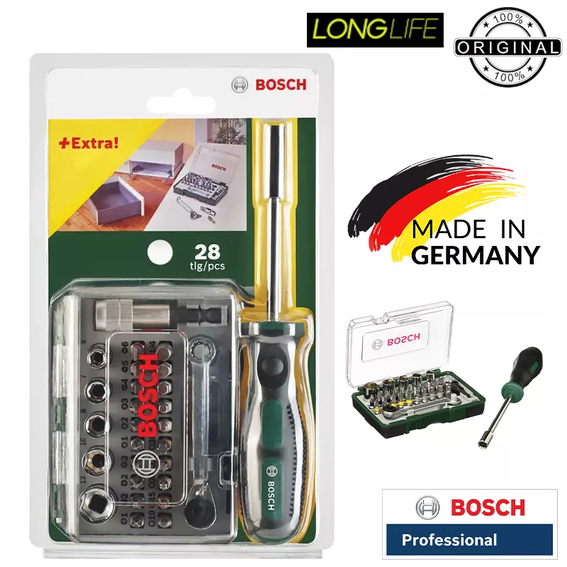 سری پیچ گوشتی شارژی بوش مدل فوق حرفه ای BO-Extra28 مجموعه 28 عددی