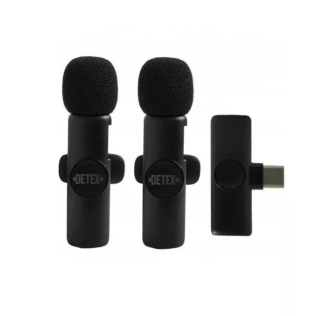 میکروفن بی سیم یقه ای دتکس پلاس مدل DMW34 با درگاه اتصال جک 3.5 میلی متری و بلوتوث