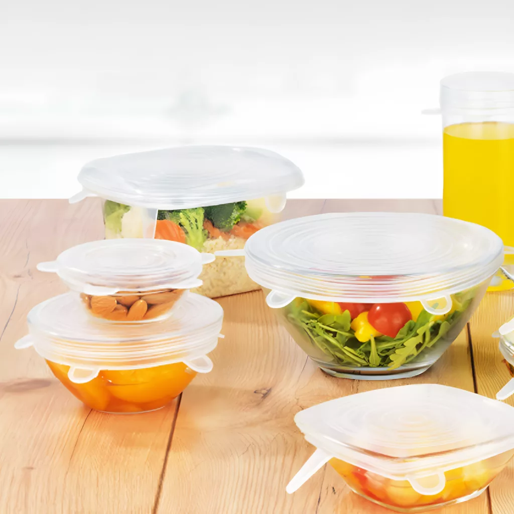 درپوش ظرف مدل سیلیکونی کد IL1016 مجموعه 6 عددی